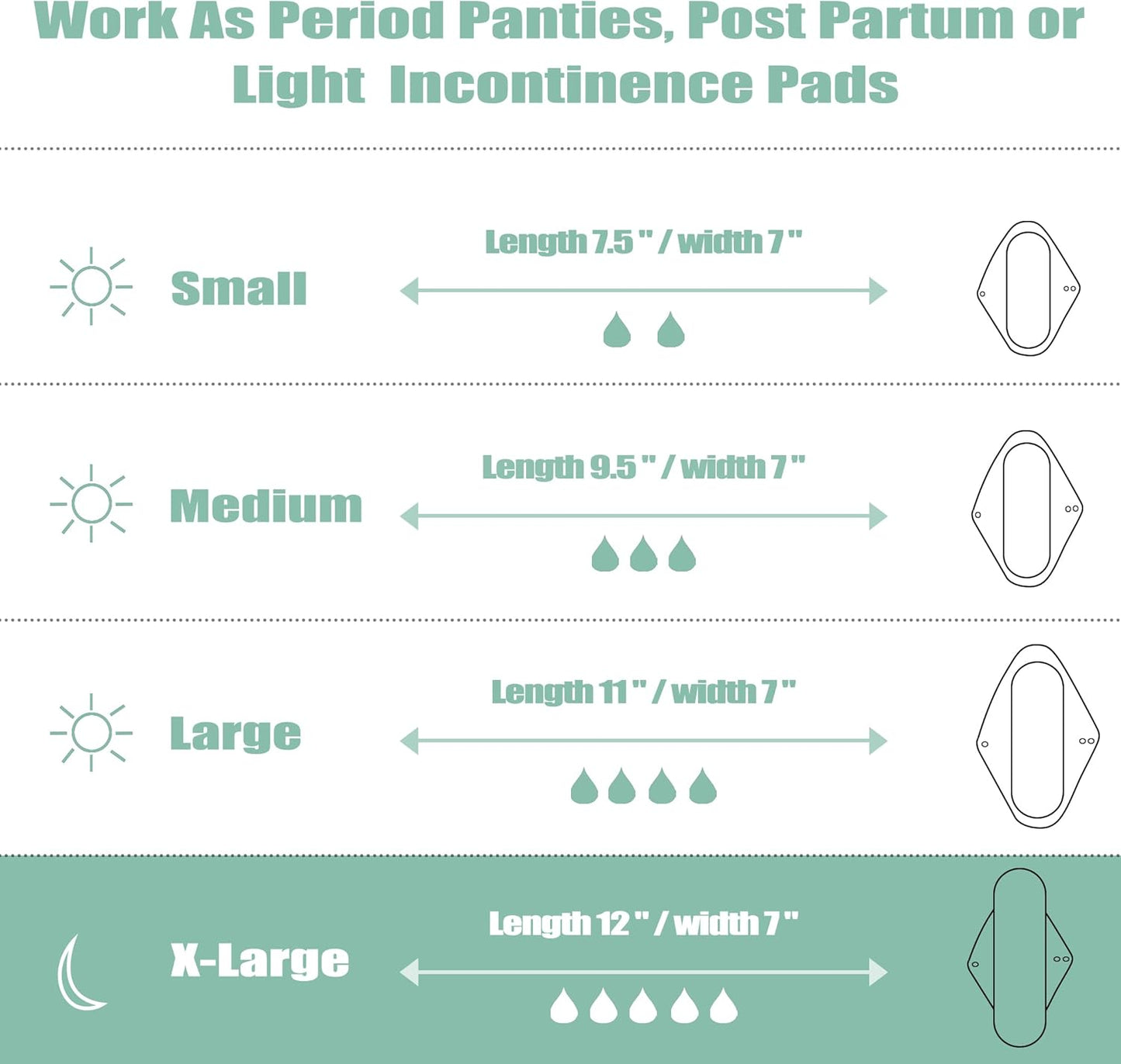 wegreeco Reusable Menstrual Pads - Reusable Sanitary Pads | Reusable Panty Liners | Soft Cloth Menstrual Pads - 6 Pack with 1 Cloth Mini Wet Bag (L, Rose)