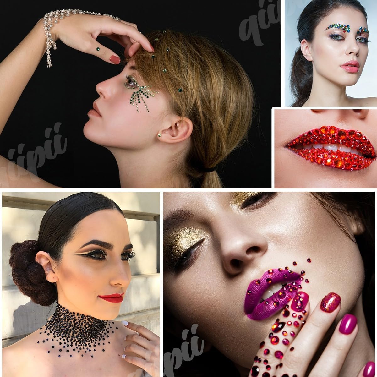 Dark Red Crystal Resin Rhinestones w B7000 Jewelry Glue for Bedazzling Crafting 3mm 4mm 5mm 6mm Flatback Stones Diamonds Crystals Gems for Nails Face Makeup Tumblers Bottles DIY Crafts Clothes