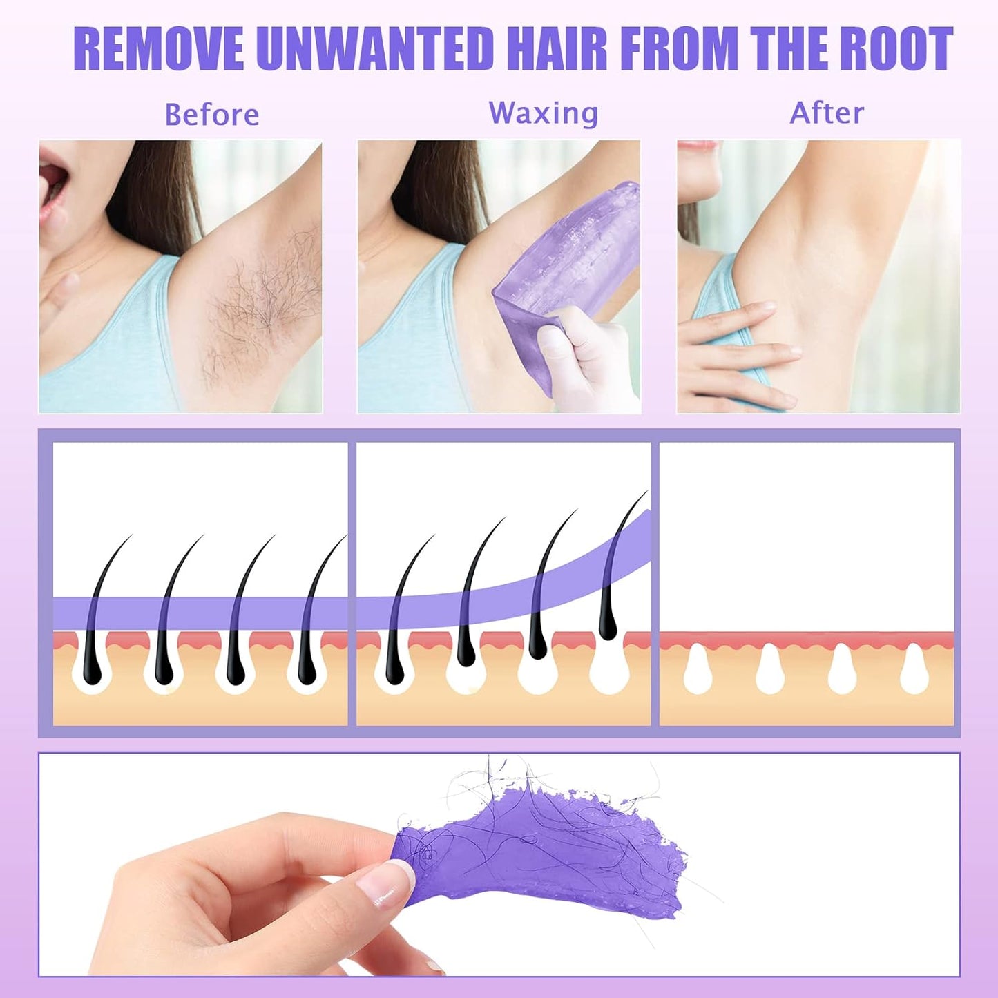 Waxing Kit - TIKESI Wax Warmer for Hair Removal, Hard Wax Kit with 14oz 5 Bags Hard Wax Beans for Full Body, Legs, Face, Eyebrows, Bikini, Brazilian Waxing Kit for Women Men