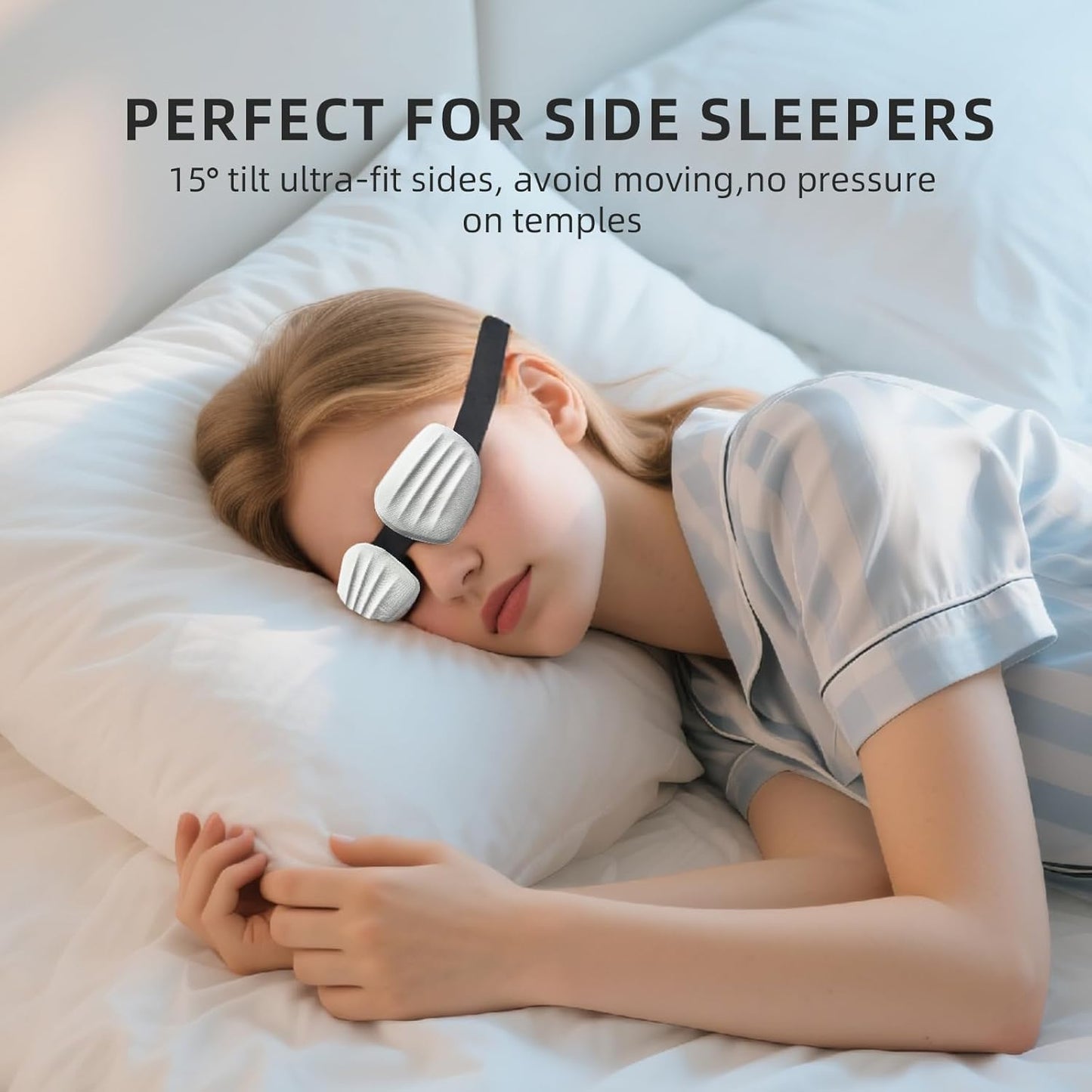 Sleep Mask for Side Sleeper Women Men, Eye Mask for Sleeping Light Blocking, Zero Eye Pressure 3D Sleeping, Gery
