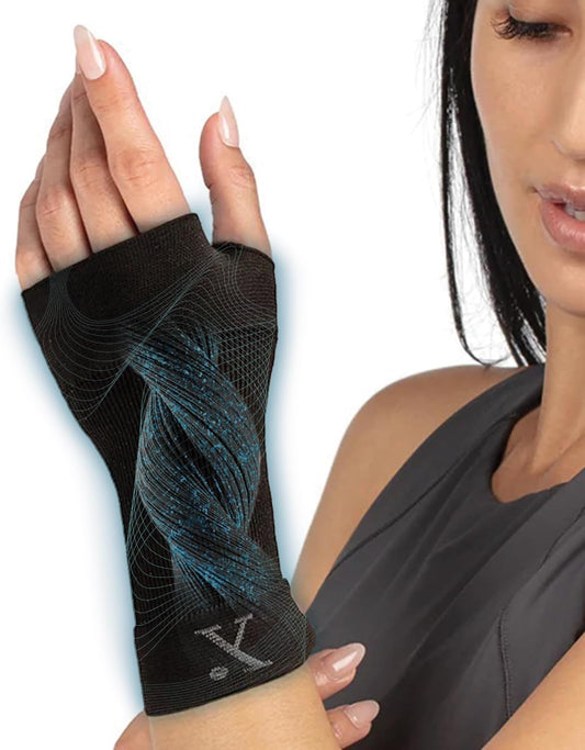 Medicine-Infused Pain Relieving Wrist Compression Sleeve for Men and Women with Hand and Wrist Pain, Arthritis, Tendonitis, and Carpal Tunnel