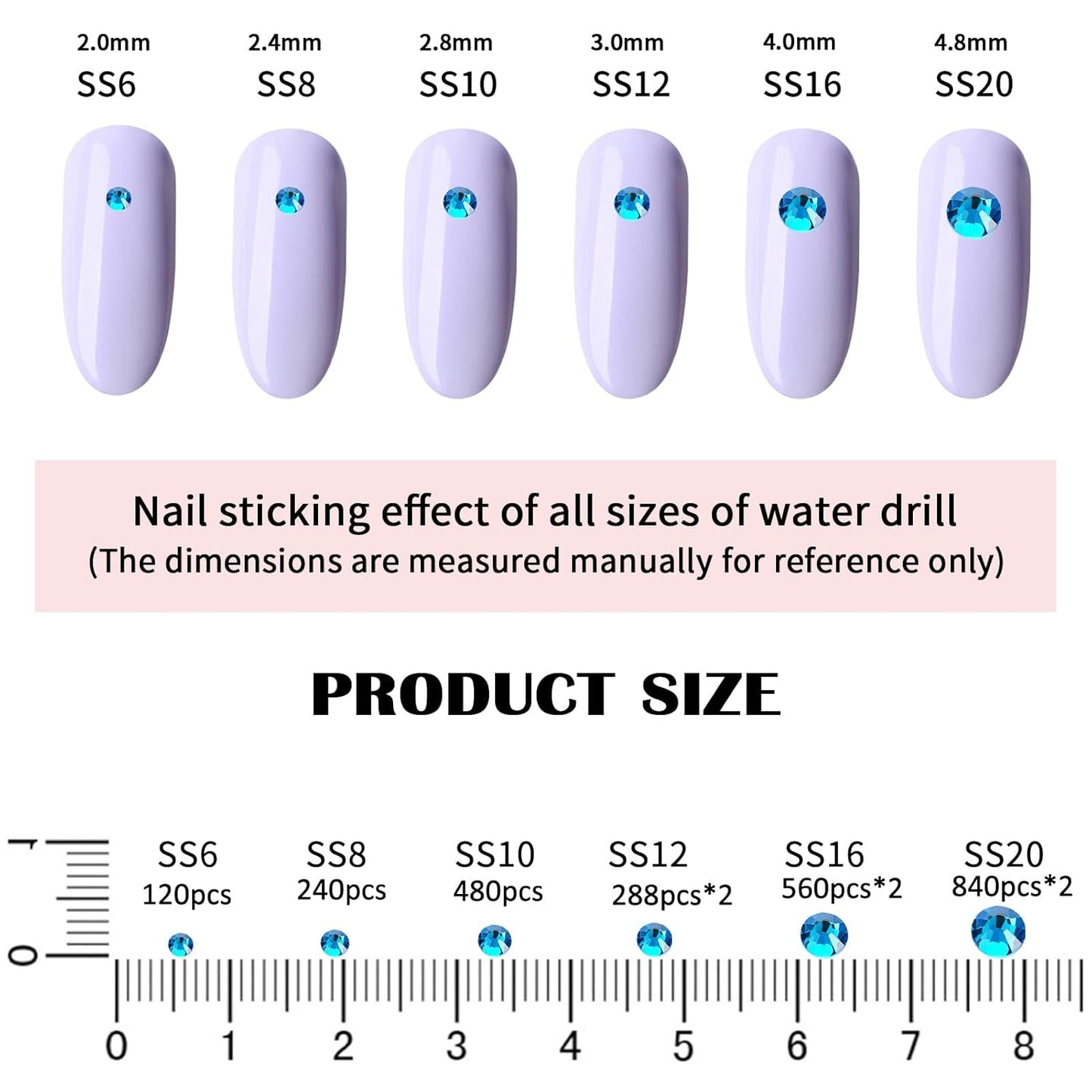 4240Pcs Malachite Blue Flatback Rhinestones 6 Sizes Crystal Diamonds for Nail Art Crafts Clothes Shoes with Tweezers and Picking Pen