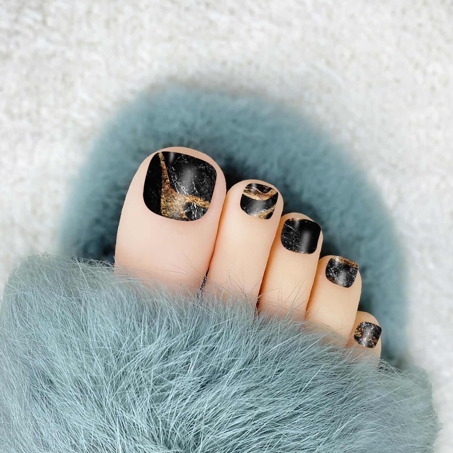 SILPECWEE 20 Sheets Toe Nail Stickers Full Nail Wraps for Toes Marble Toenail Polish Strips Gel Nail Strips Self Adhesive Toenails Polish Stickers Nail Art with 1pc Nail File