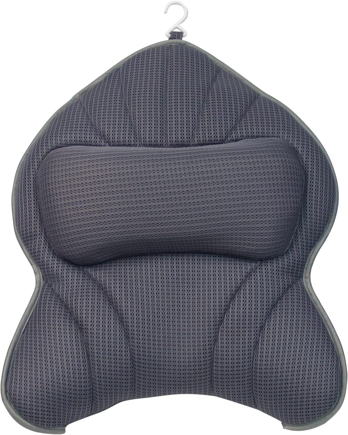 Extra Thick Large Bath Pillow with Neck,Back,Head Support for Bathtub, Spa, Soaking Gray(19''x15'')
