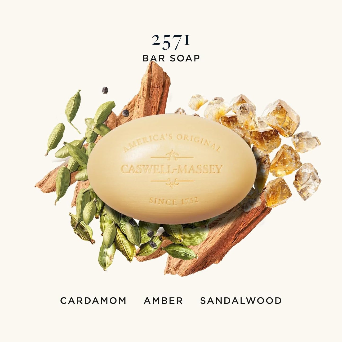 Caswell-Massey 2571 Natural Bar Soap for Men, Moisturizing Body Soap Bar for All Skin Types, Made with Essential Oils & Plant-Based Formula for Soft Skin, Made in USA, 5.8 oz