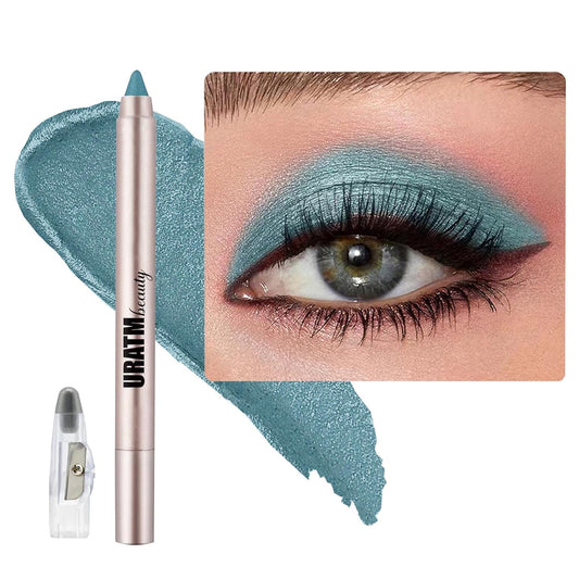 Blue Eyeshadow Stick, Blendable Creamy eyeshadow Eye Brightener Stick, Waterproof Eyeshadow Pencil Long Lasting Crayon, Smooth Shimmer Eye Shadow Highlighter Eye Liner Makeup.#B05 blue shimmer