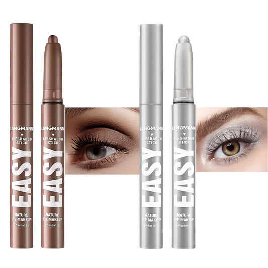 Jolilab Eyeshadow Stick Set, 2 Colors Matte Professional Bright-Colored Contouring and Highlight Stick, Waterproof Long Lasting High Pigmented Eye Shadow. (2, 06+07 2pcs)