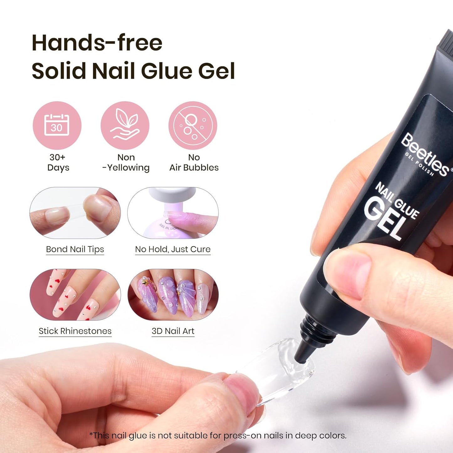 Beetles Gel Nail Kit Short Square with Nail Dehydrator and Primer, 576Pcs Half Matte Etch-X Gel Nail Tips Solid Nail Glue Mini Nail Lamp Acrylic Nail Tips Easy DIY Nail Extension Set Gift for Women
