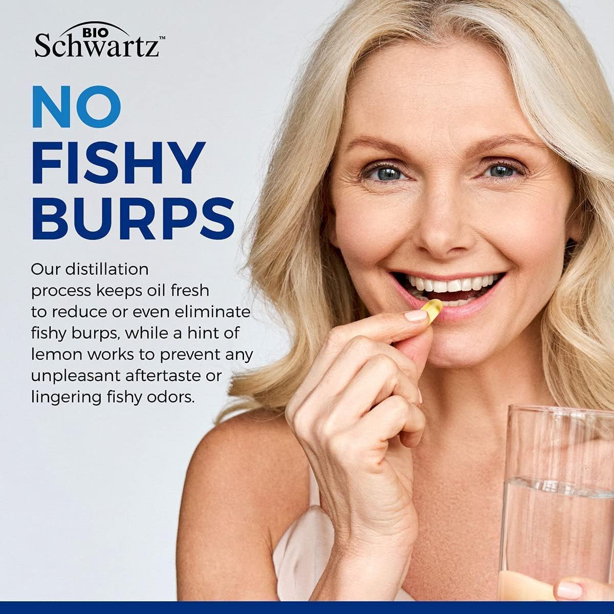 Triple Strength Omega 3 Fish Oil Supplement - 2250mg EPA DHA Omega 3 Fatty Acids from Fresh Wild Caught Fish, Burpless Lemon Flavor Formula Supports Eye Health and More, Gluten Free, 90 Softgels