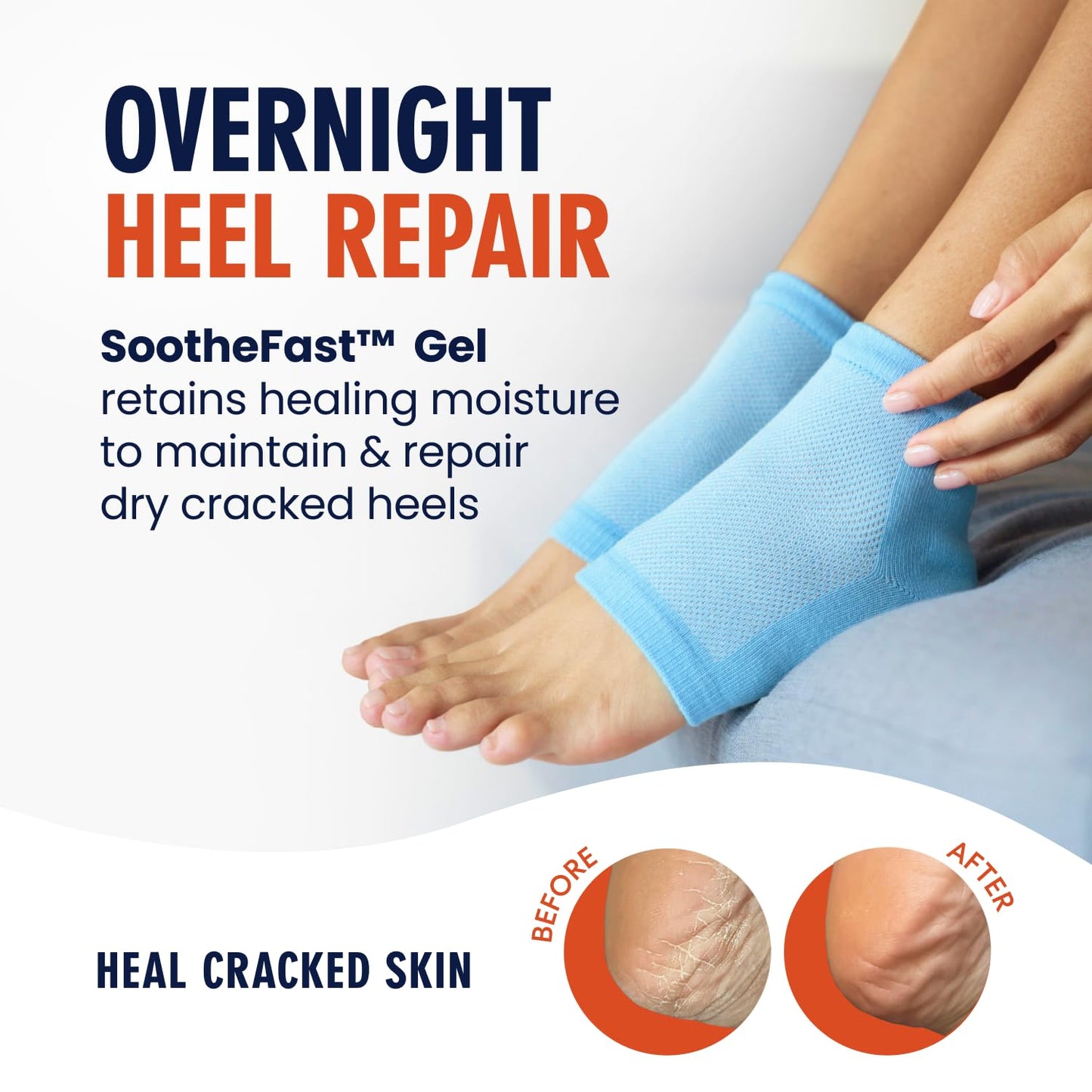 Dr. Frederick's Original Moisturizing Heel Socks for Cracked Heel Treatment - 6 Pairs - Socks for Dry Feet - Cracked Skin Repair & Overnight Hydration - Foot Care for Women & Men - Power Pack