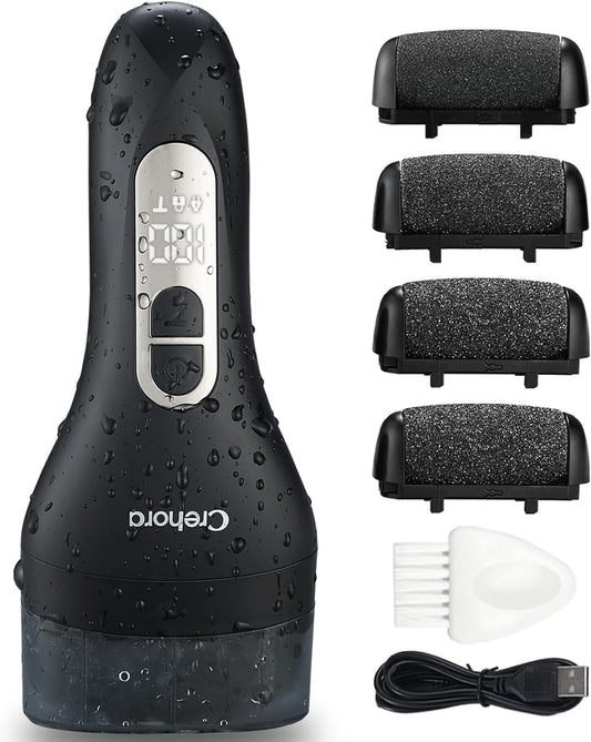 Rechargeable Electric Foot Callus Remover - Waterproof Pedicure Tool for Hard, Cracked, Dry Skin