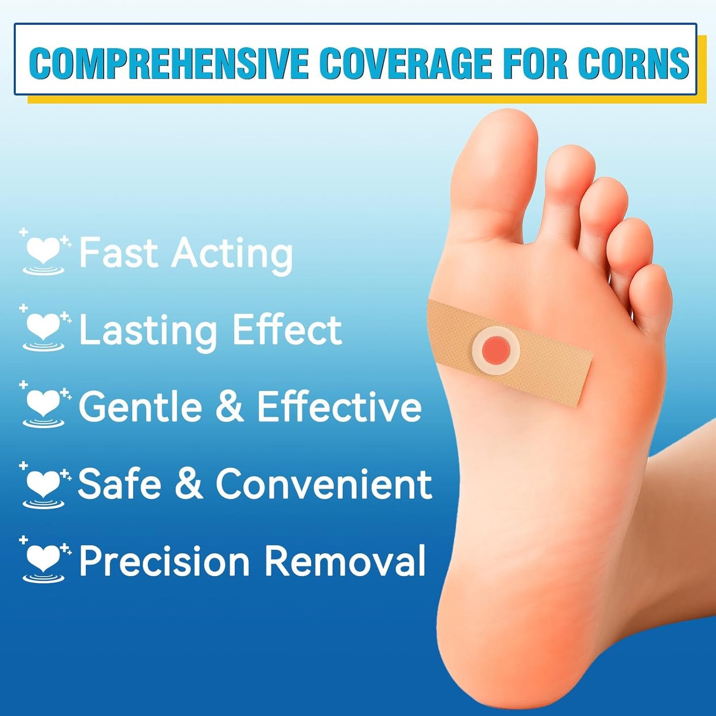 Corn Removers for Toes, Feet, 24 Packs Corn Pads for Toes with 12 Large Size and 12 Small Size, Gentle and Safe Corn Callus Remover Cushions Stick to Keep Your Skin Healthy, Relieve Corn Pain