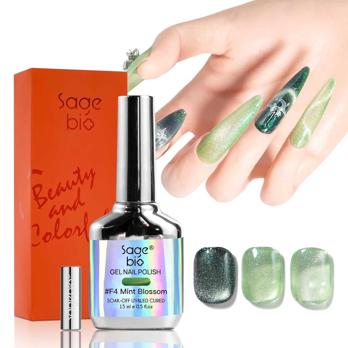 Cat Eye Gel Nail Polish, 15ml Magnetic Gel, High-Gloss Finish, Long-Lasting, DIY Manicure Kit with Magnet Stick, Stunning 3D Magnetic Effect, 03