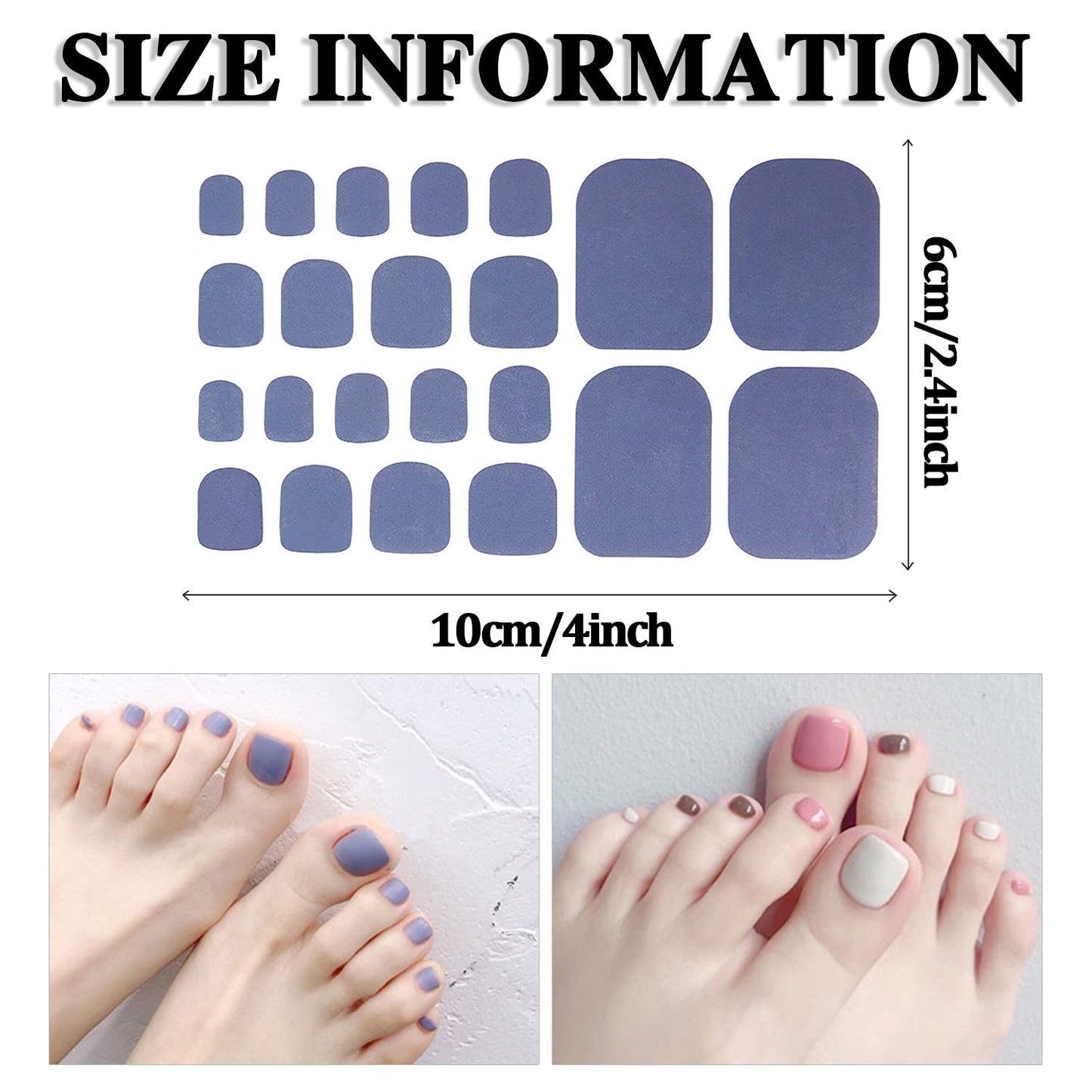 DANNEASY 30 Sheets Toe Nail Stickers Toenail Polish Strips Full Nail Wraps for Women Self Adhesive Toe Nails Polish Stickers Gel Toenails Strips Manicure Sticker Nails Art Accessories with File