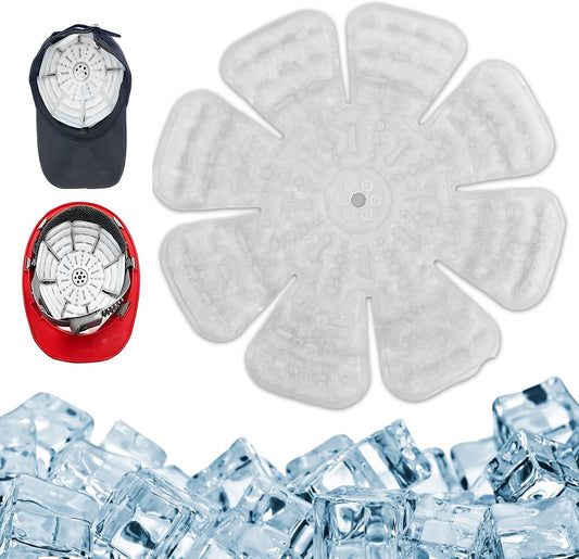 PCM Ice Pack for Head, Hard Hat Cooling Liner, Cold Packs for Hard Hats, Sun Hats, Cycling Helmets, Heat Stroke Prevention, Natural Freezing Below 28°C/82.4°F, Summer Cooling Accessories(White, A1)