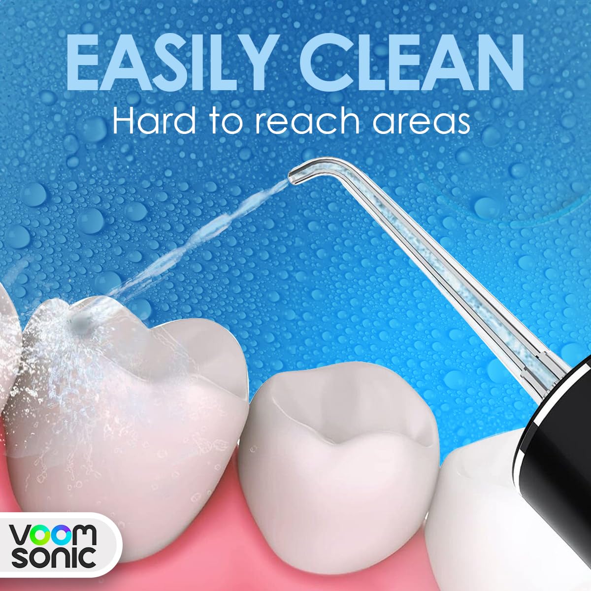 Cordless Water Flosser (Black) | Portable Oral Irrigator, Travel-Friendly Water Pick with 4-Tips, 3 Speed Rechargeable Water Dental Flosser for Teeth Cleaning, Braces & Sensitive Gums, IPX7 Waterproof