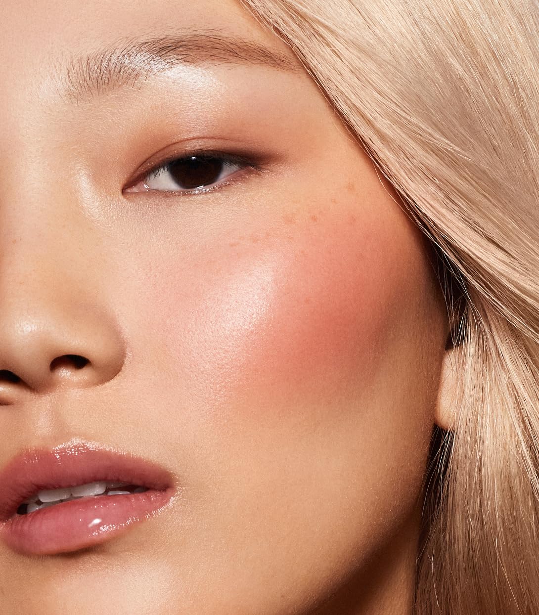 MAKE Beauty Heat Stroke Cream Blush Stick for Cheeks with Natural Hydrating Dewy Finish. Creamy Gel Blush Balm - Shade Bask, Coral Pink Cheek Tint