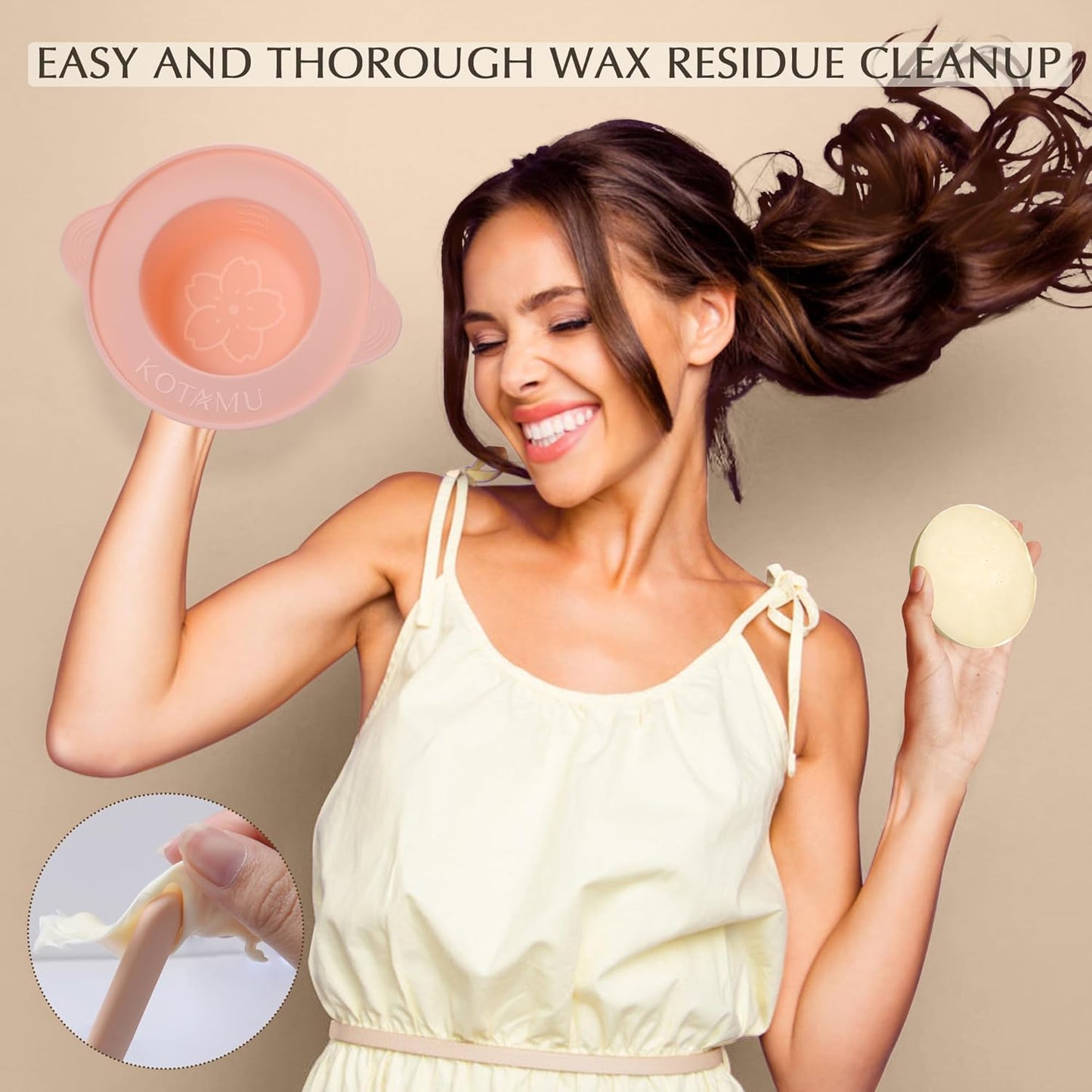 KOTAMU Waxing Kit-Professional Wax Warmer for Women& Men Hair Removal,Black Waxing Machine With Silicone Pot, Sensitive Skin Friendly Body Wax Kit Ideal for Face Bikin Brazilian Leg Home Salon