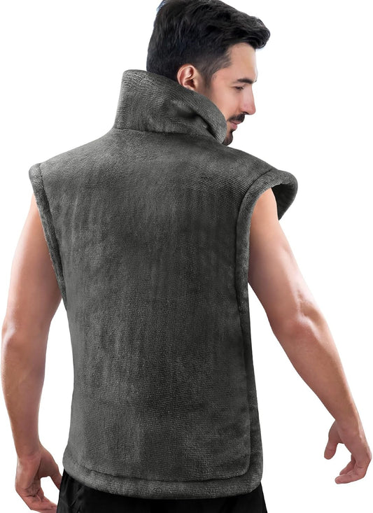 RENPHO King Size Heating Pad for Back Pain Relief, Birthday Christmas Gifts for Men Women Seniors, FSA Eligible, 24"x37" XL Large Weighted Electric Heat Pad for Neck and Shoulders ETL Certified, Gray