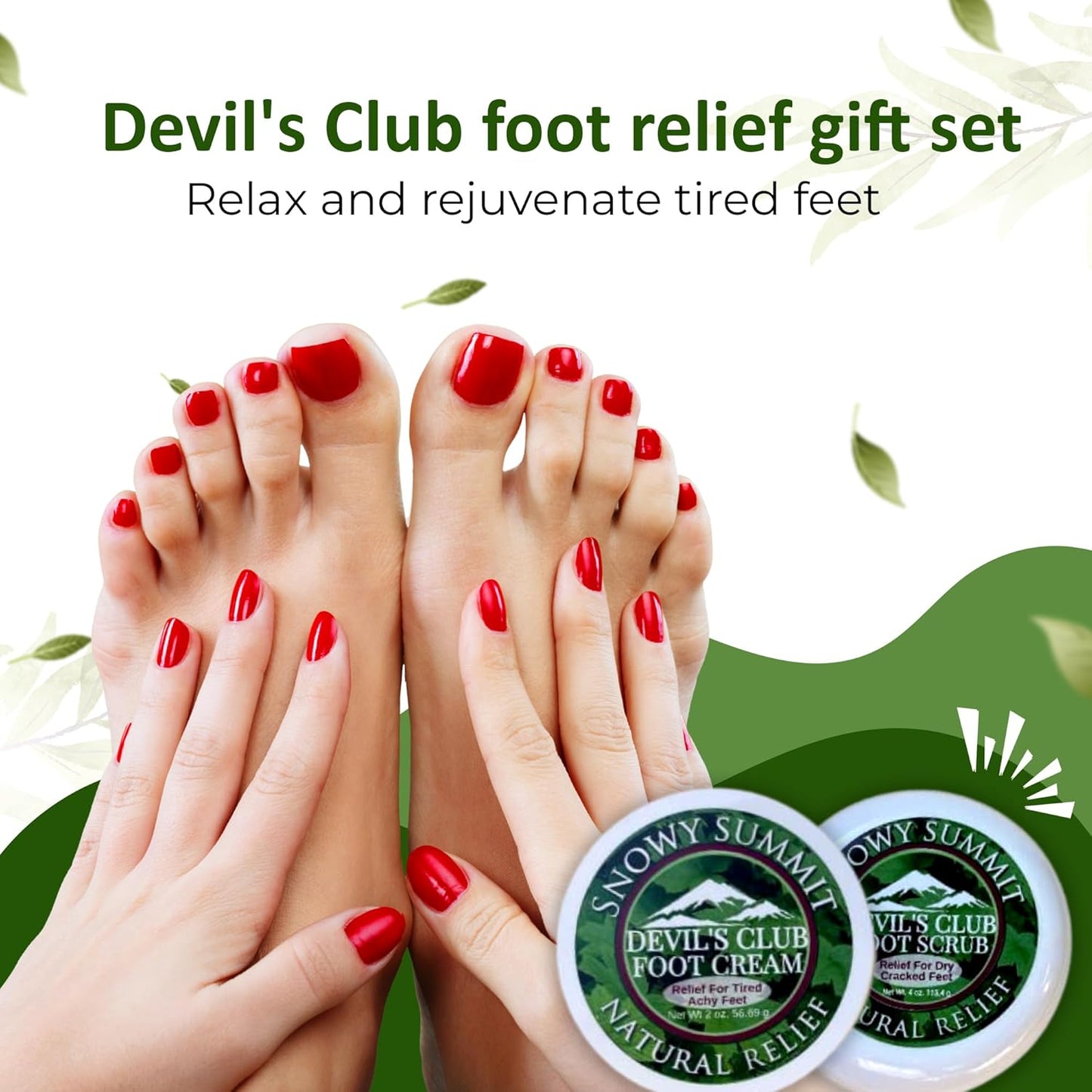 Devil's Club Foot Care Duo - All-Natural Foot Scrub & Foot Cream Set - Hydrating Foot Care Solution with Refreshing Scent & Handcrafted, Alaskan-Made Ingredients
