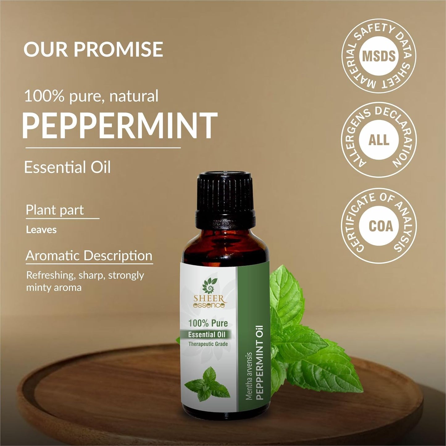 Peppermint Essential Oil 118 ML (4 Fl. Oz) | 100% Pure Natural Undiluted Uncut Therapeutic Grade Essential Oil