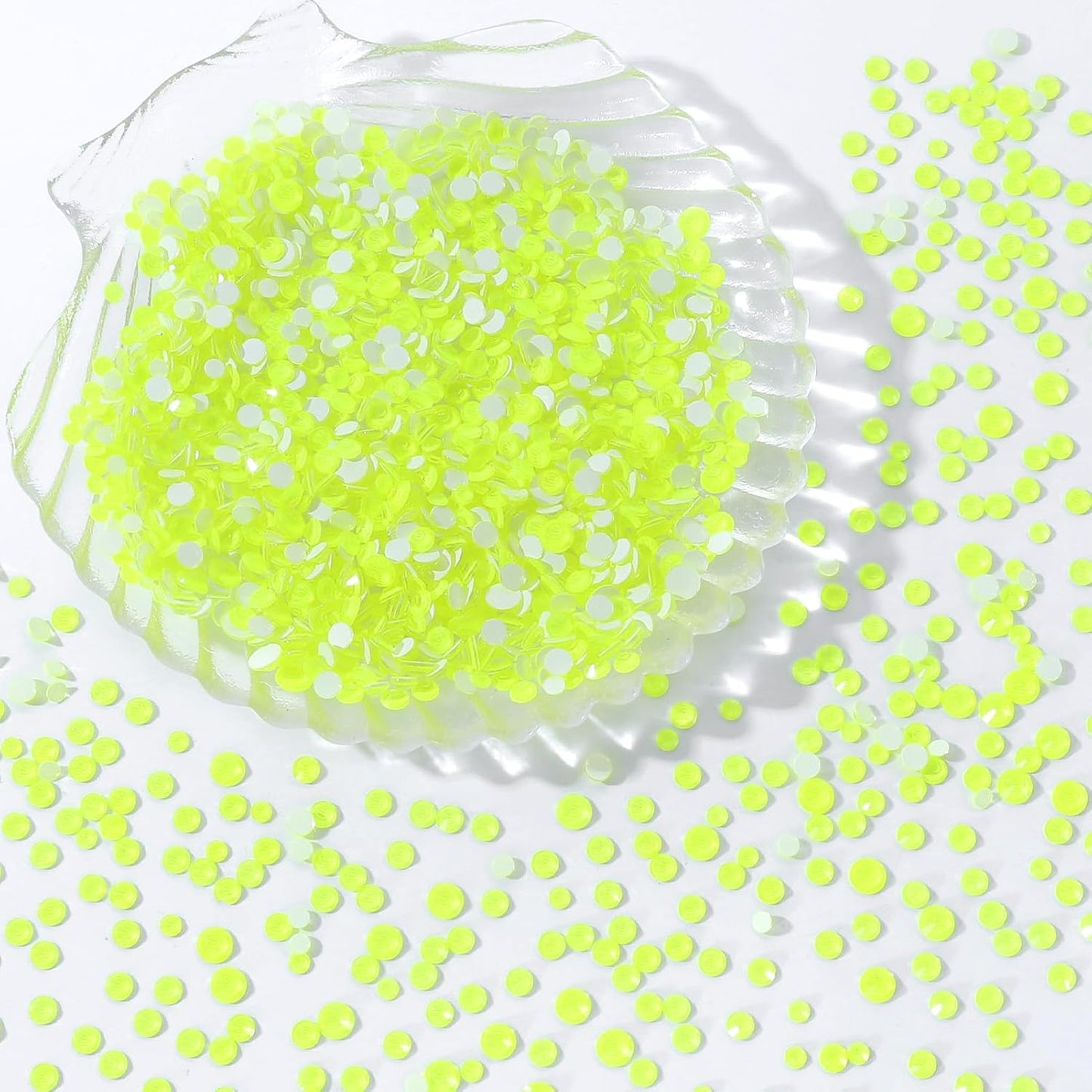 Neon Yellow Flatback Rhinestones, Glass Rhinestones for Nail Art and Craft, Glue Fix, Loose Crystal Gemstones(Neon Yellow, SS8, 1440pcs, 2.3-2.5mm)