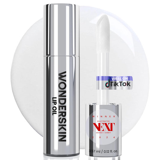 Wonderskin Lip Oil - Lip Rehab Serum Oil, Hydrating and Moisturizing Clear Serum for Dry Lips - Natural, Vegan and Non-sticky (Clear)