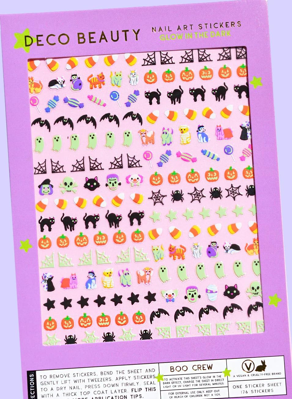 Boo Crew Nail Stickers - Lightweight & Easy-to-Apply Nail Art with Trendy Designs - Durable & Long-Lasting Nail Stickers for Women, Ideal for DIY Manicures & Salon-Quality Nails