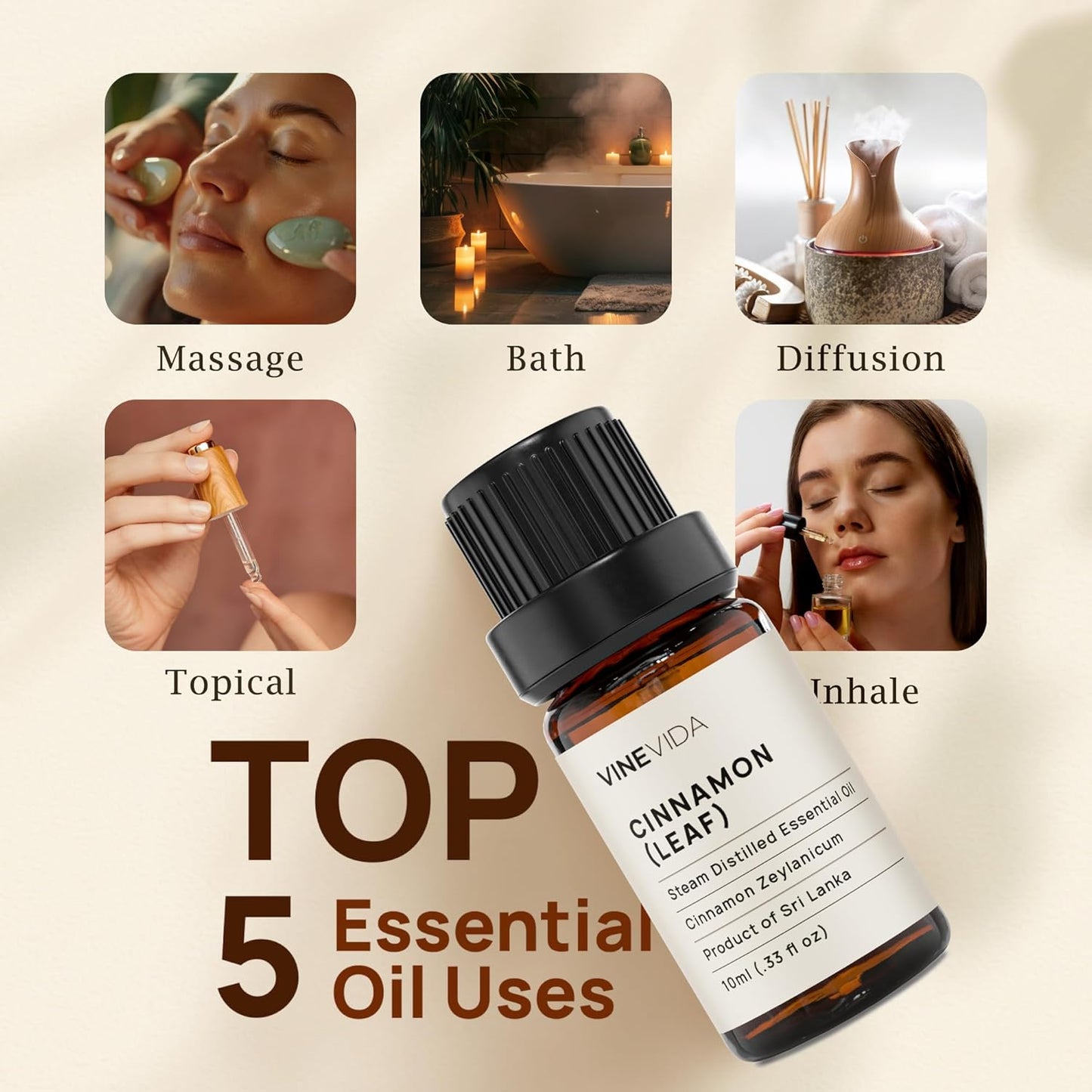 VINEVIDA Citronella Java Essential Oil 10 mL - Undiluted Citronella Oil 10 mL - Citronella Candle Oil Scent - DIY Candle Scents for Candlemaking - 10 mL Essential Oil for Soap Making Safe for Skin