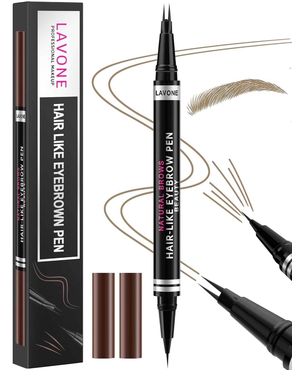 Eyebrow Pencil, 2-in-1 Waterproof Eyebrow Pen, with 2 Tip Microblading Eyebrow Pencil and Ultra-Precise Brow Pencil, with Eyebrow Brush, Eyebrow Pencils for Women,Natural Hair-Like Brows-Dark Blonde