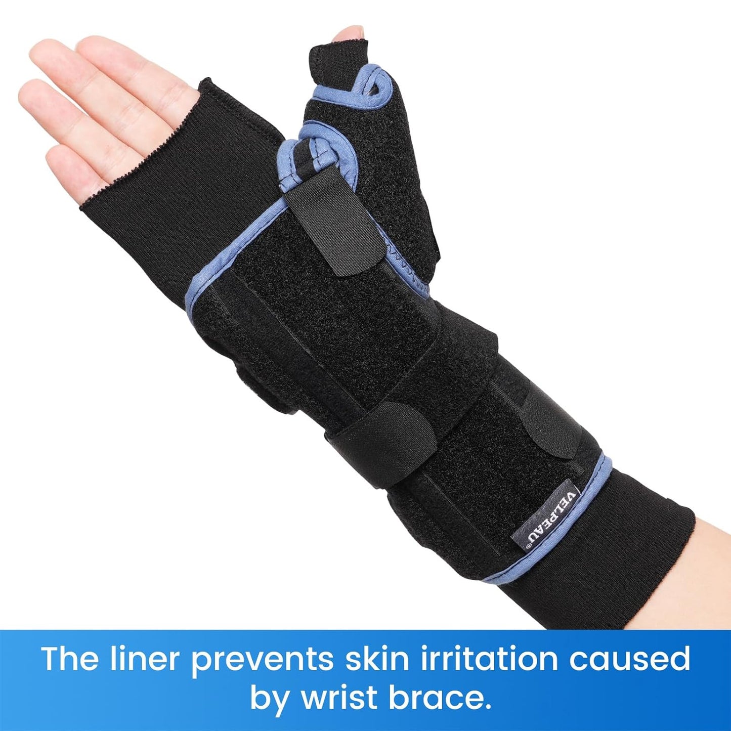 Velpeau Hand Socks for Splint (Pack of 10), Elastic Cotton Stockinette Tubing for Arm, Wrist Brace with Thumb Spica Liner, Gauze Sleeve, Under Cast Wrap, Arm Cover for Men and Women (Black, Firm Version, S)