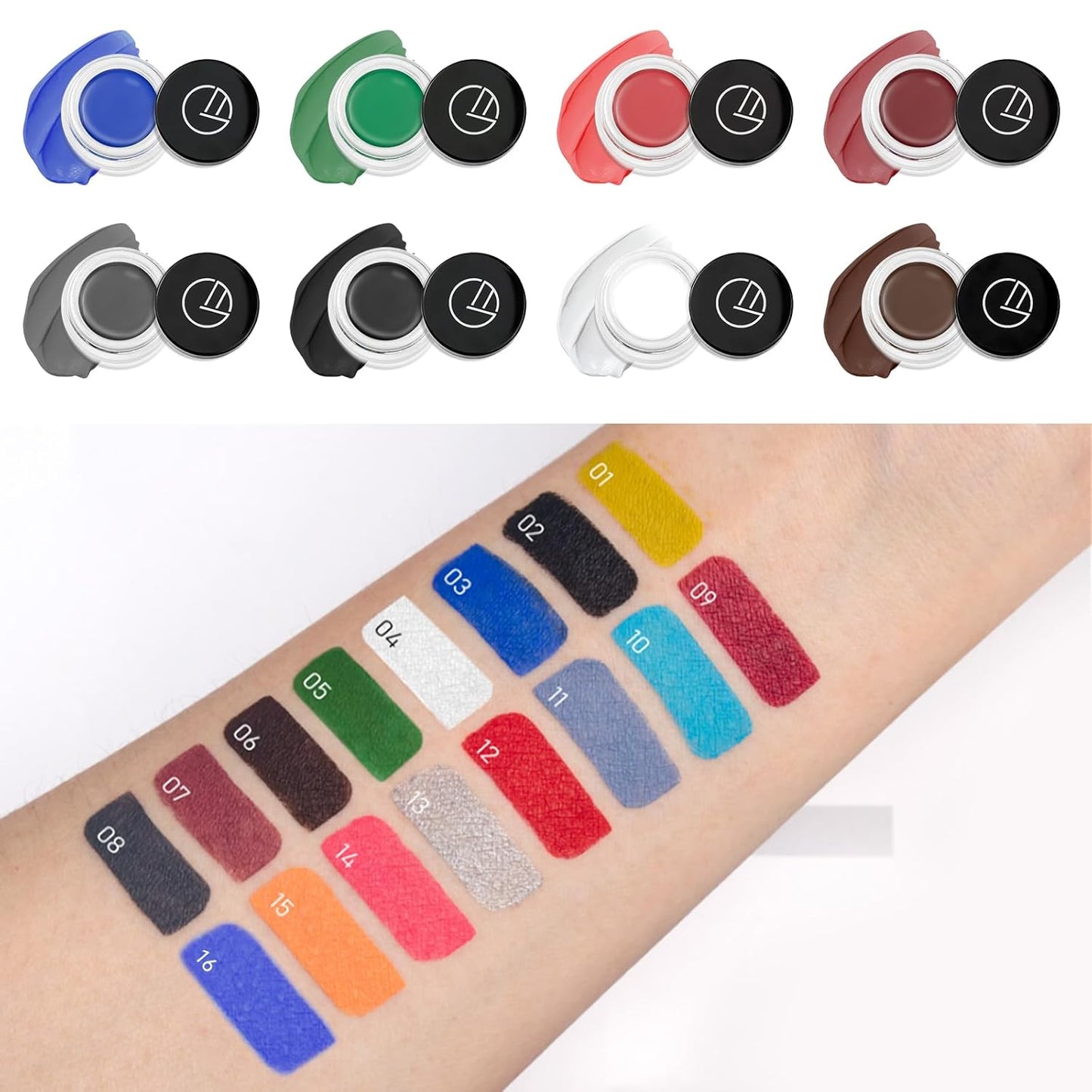 Eyeliner Gel Set,Long Lasting Waterproof With 5.51 IN Long Eyeliner Brush,High-Intensity Pigments Smudge-Proof Eye Liner Makeup Creamy Gel 5G-Black