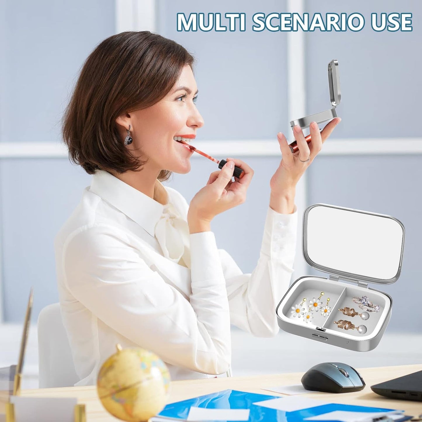 Pill Box 2 Compartment Small Pill Case,Portable for Pocket or Purse Pill Organizer Pill Container Holder to Hold Vitamins, Medication, Fish Oil and Supplements(6PCS)