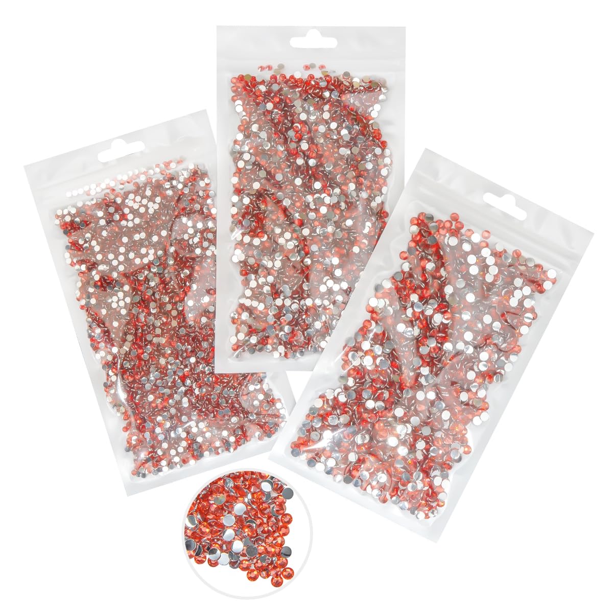 16000PCS Light Red Crystal Resin Rhinestones for Crafting 3mm 4mm 5mm Flatback Stones Ruby Red Diamonds Crystals Gems for Face Eyes Makeup Tumblers Bottles Clothes Shoes Phones Crafts Phones