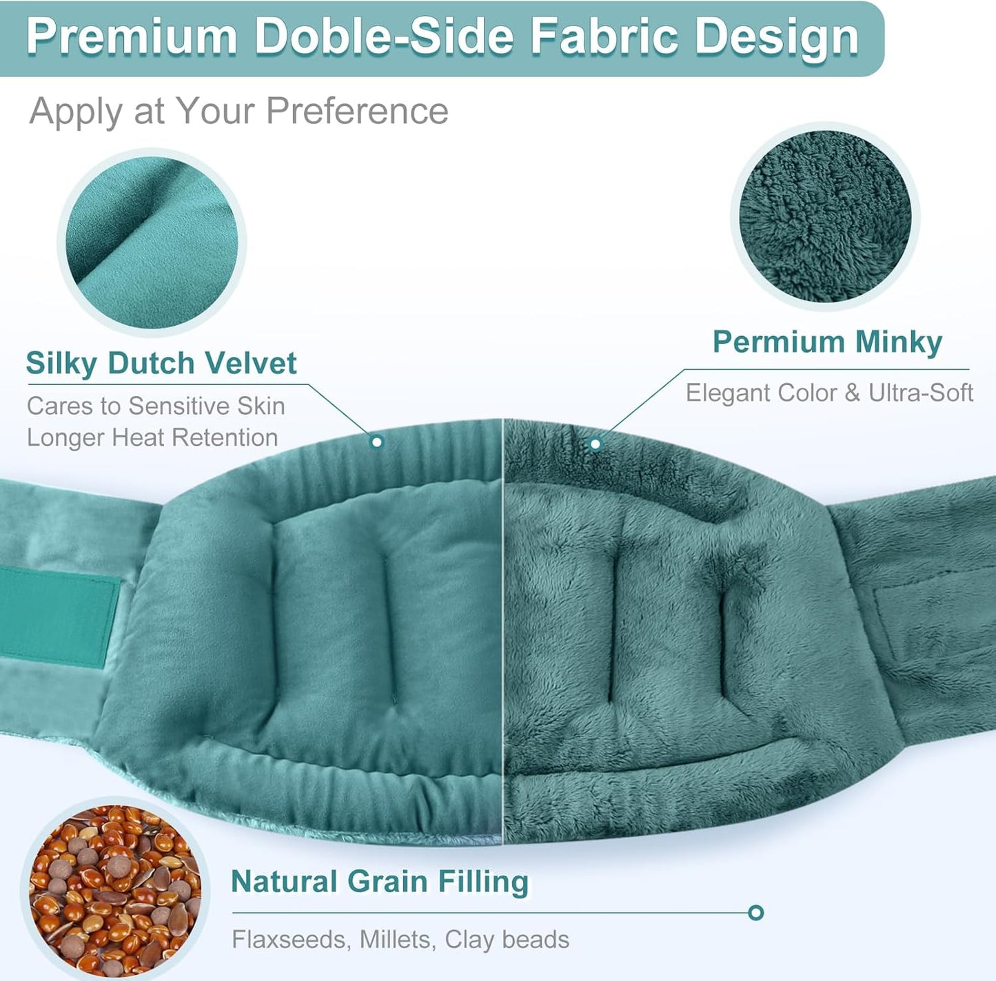 SuzziPad Microwavable Meating Pads for Back Discomfort, Microwave Heat Pad for Lumbar, Waist, Stomach, Neck Shoulder, Wrap with Moist Therapy, Warm & Cold Compress