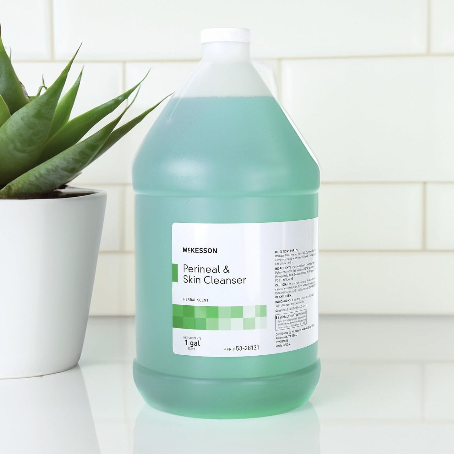 McKesson Perineal Skin Cleanser, 1 Gallon [Pack of 4] Rinse-Free Body Wash for Incontinence or Ostomy Care, Herbal Scent