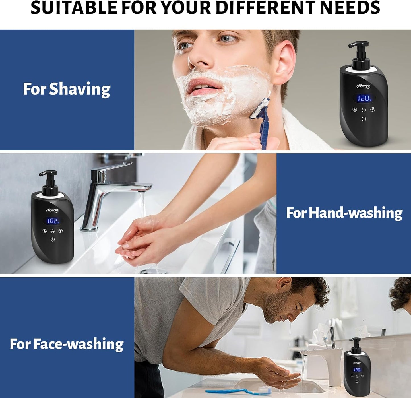 Hot Lather Machine for Shaving Professional Lather Maker for Men Face Shaving Large Capacity Shaving Foam Machine for Home Use Salon Barber Shop, with 2 Foam Bottle