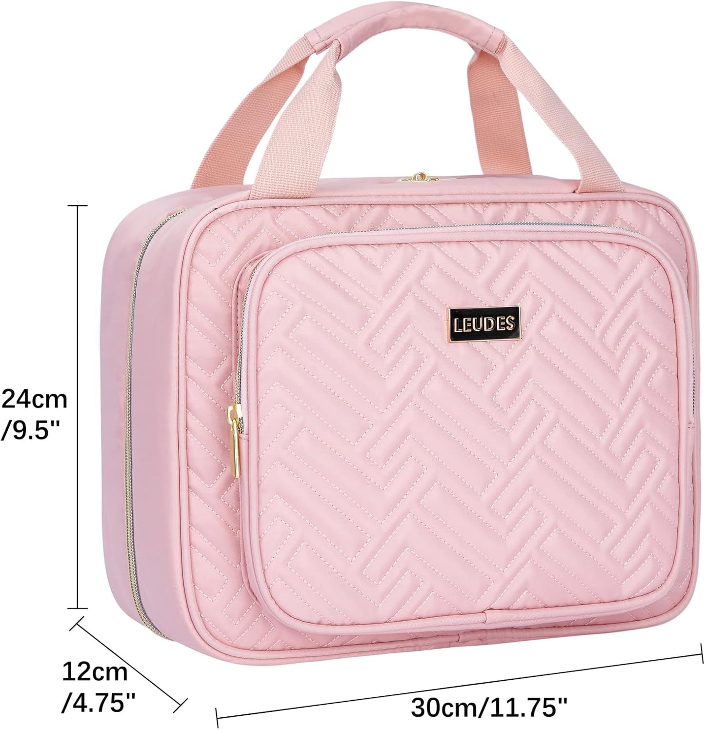 Leudes Travel Pill Bottle Organizer,Medicine Organizer and Storage,Home Medication Bag, Cases,Carrier for Pills,Vitamin,Fish Oil,Supplements for Women and Men (Large, Pink)