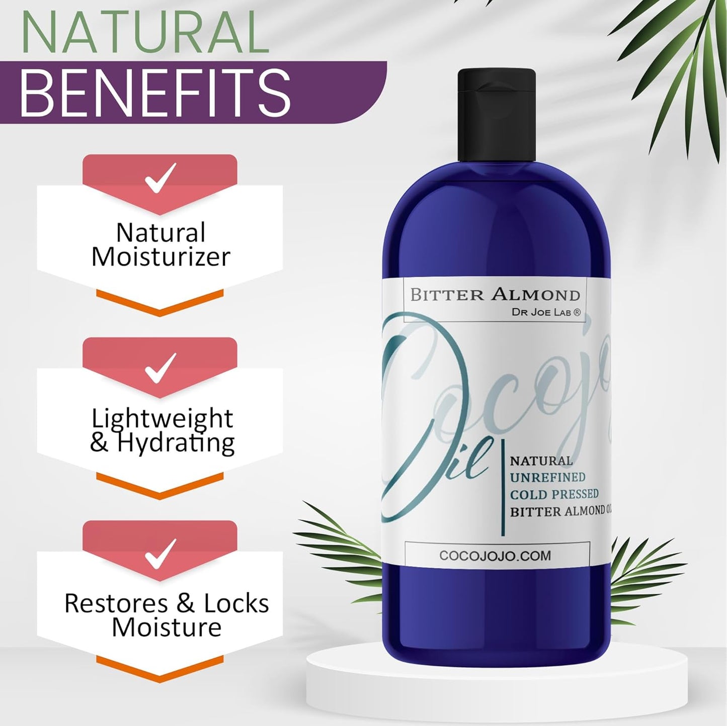 cocojojo Pure Bitter Almond 32 oz 1 Quart Oil Unrefined Cold Pressed Extra Virgin All Natural Perfect for Hair Face Skin Nails