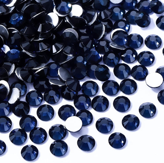 Montana Flatback Rhinestones, Glass Rhinestones for Nail Art and Craft, Glue Fix, Loose Crystal Gemstones(Montana, SS30, 288pcs, 6.4-6.6mm)