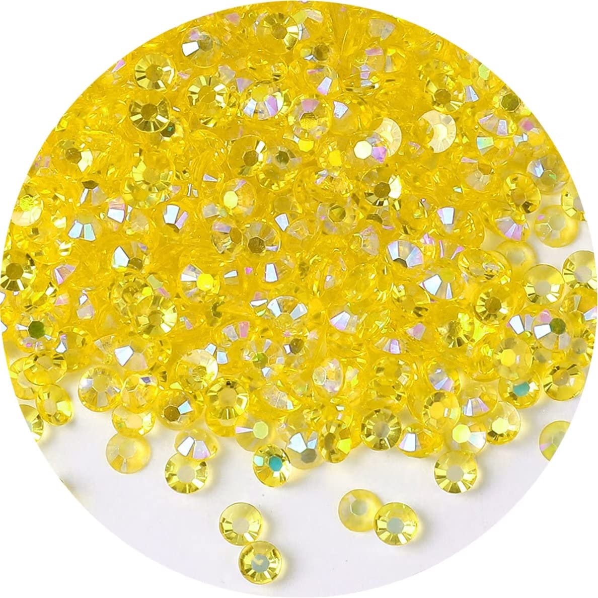 4500 Pcs SS12 3mm AB Flatback Rhinestones for Nails Art Crafts Transparent Glitter Round Gems Crystals DIY Clothes Shoes(Clear Citrine AB)