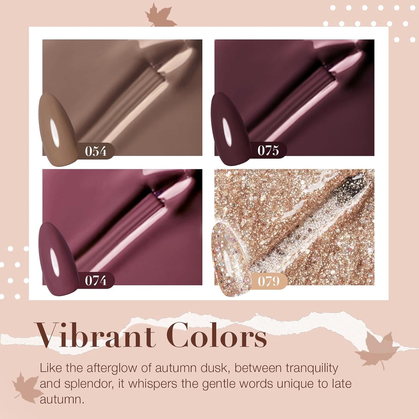 AZUREBEAUTY Nail Polish Set 4 Colors Nude Purple Glitter Nail Polish Quick Dry Natural Nail Lacquer Fingernail with Top Coat DIY Salon Home