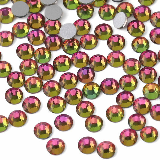 Beadsland 2880pcs Flat Back Crystal Rhinestones Round Gems for Nail Art and Craft Glue Fix, Rainbow,SS4,1.5-1.7mm