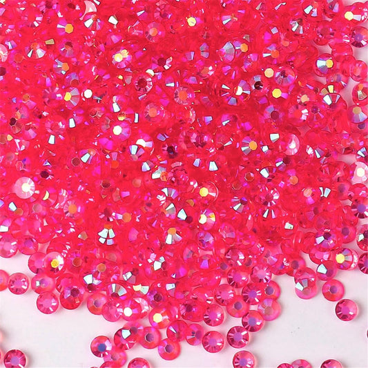 500 Pieces SS30 6mm Flatback Rhinestones AB Clear Round Gems Crystals for Nail Art DIY Crafts Clothes Shoes Bags （Transparent Light Rose Red AB）