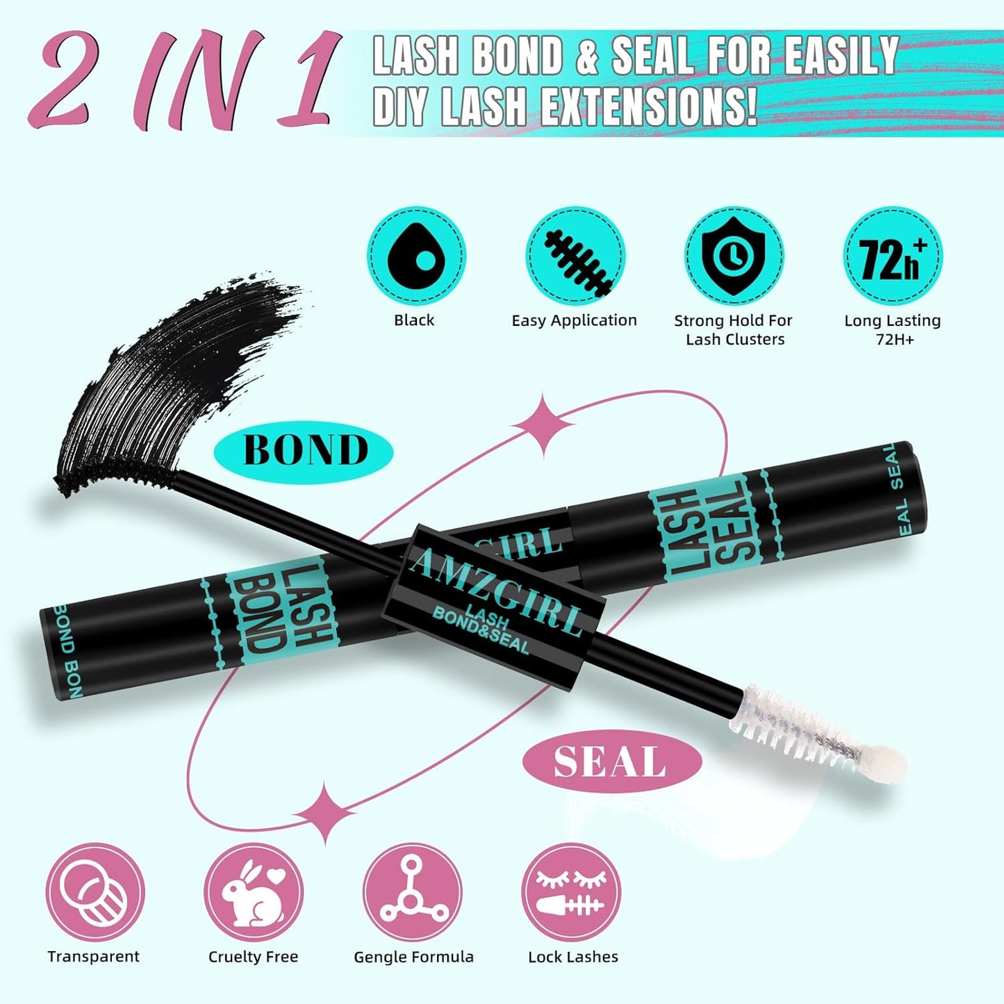 Lash Clusters Kit 320Pcs, 90D DIY Individual Eyelashes Extension With Bond, Seal, Remover, Applicator Tool for False Cluster At Home (D-Mix10-16mm)