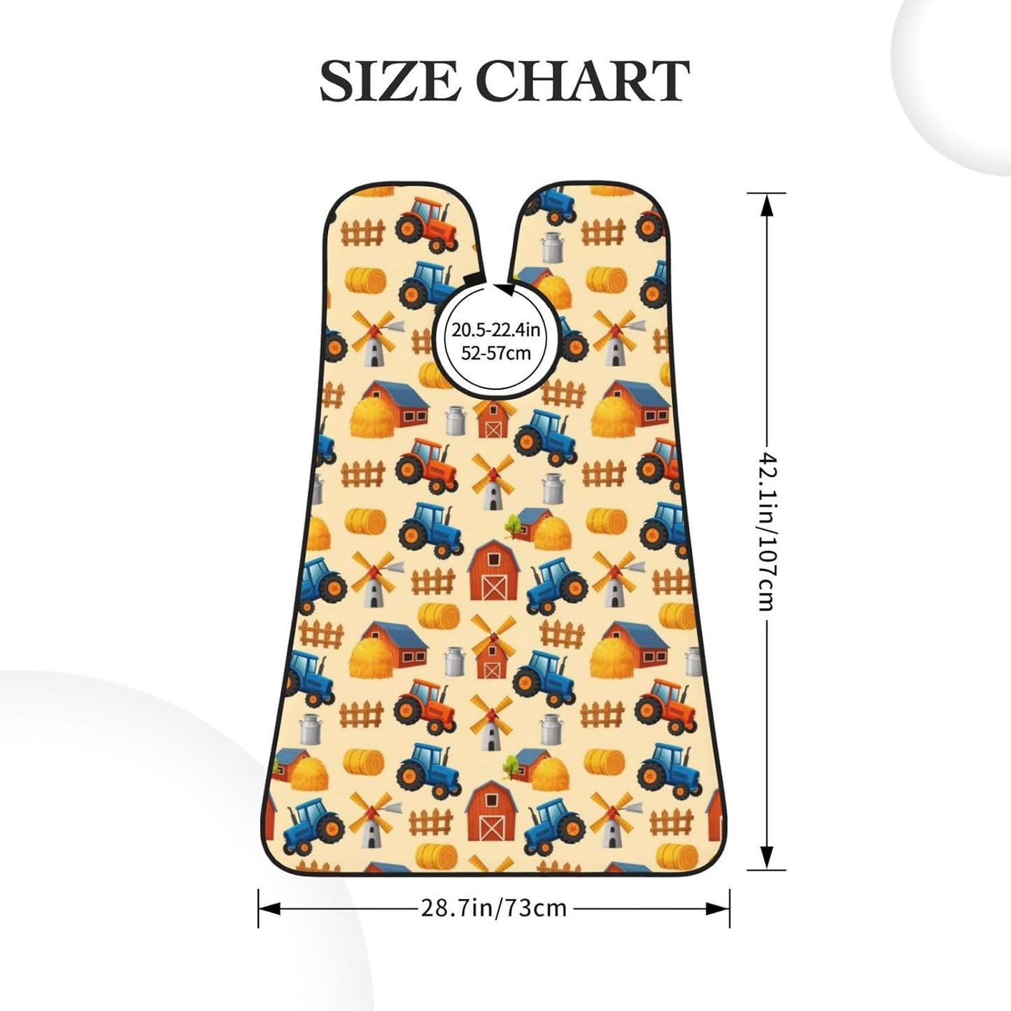 Ultimate Shaving Bib, Beard Trimming Apron with Hair Catcher, Farm Cars Tractor Truck