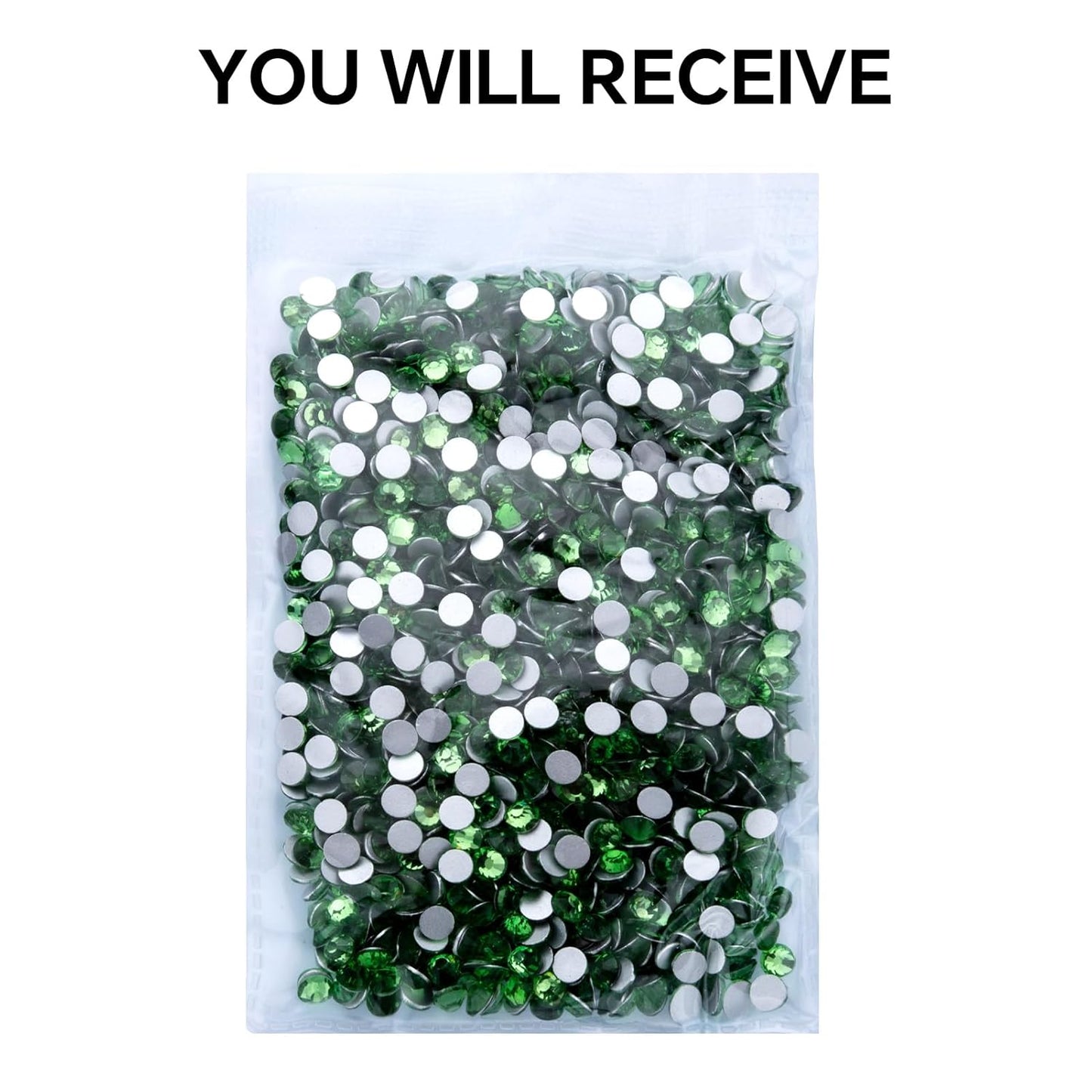 1440Pcs Light Green Crystal Rhinestones,Glass Flatback Rhinestones Gemstones for Nail Face Makeup Art Crafts Clothes Decoration - (SS16,4.0mm,Light Green)