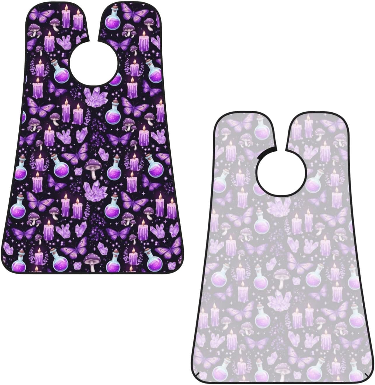 Strong Suction Cup Beard Grooming Bib, Non-Stick Hair Catcher, Waterproof, for Shaving, Gothic Magic Witch Witchy Trippy Purple Mushrooms