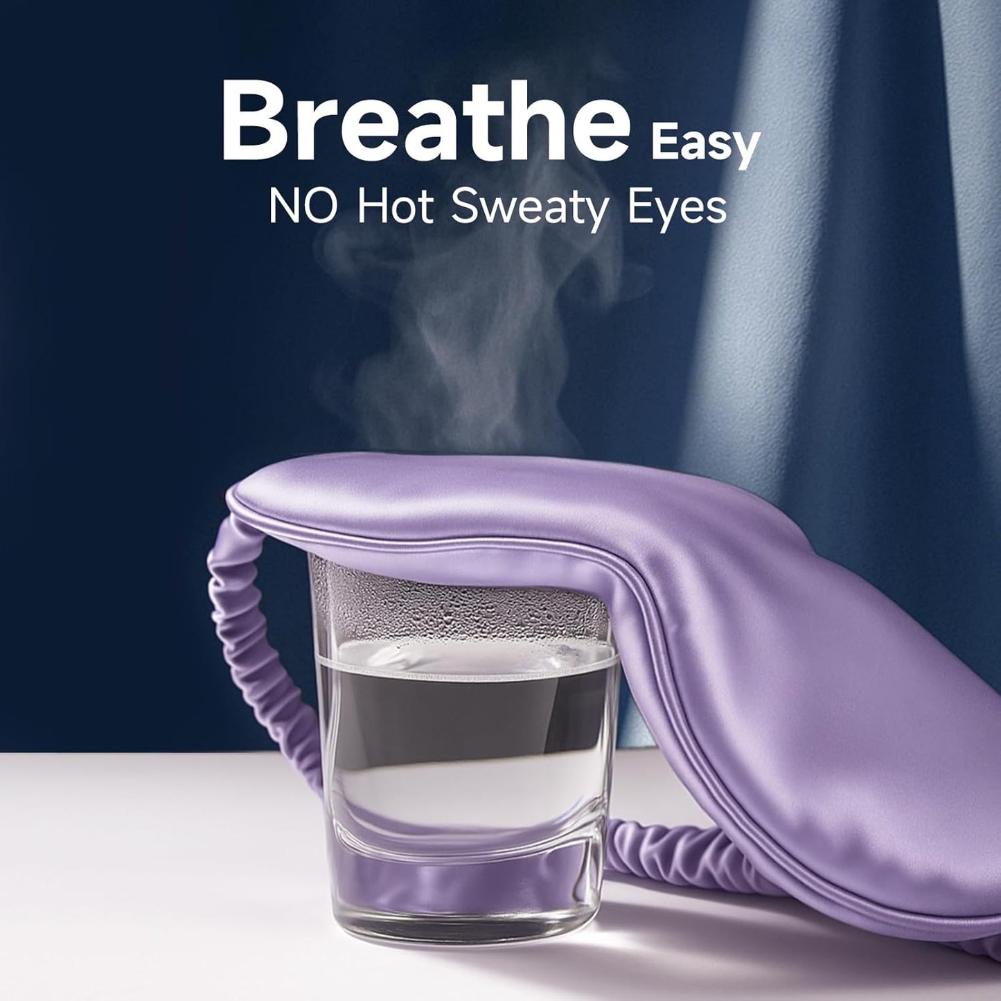 Umisleep 100% Pure Mulberry Silk Sleep Mask, 22 Momme 6A Soft Smooth Fibers, Breathable Eye Mask for Women Men, Better Light Blocking Sleeping Mask with Travel Pouch, Elastic Strap Blindfold, Purple