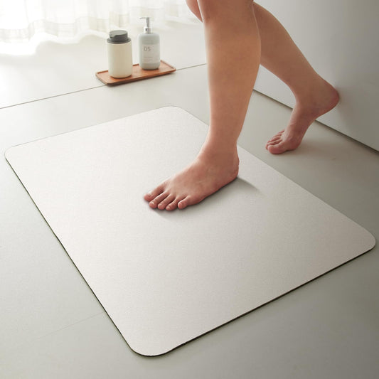 Bath Mat, Bathroom Rugs Non Slip Washable Thin Absorbent Quick Dry Bath Mat Fits Under Door Bathroom Floor Mat Perfect for Bath, Shower, or Sink 36"x60" White